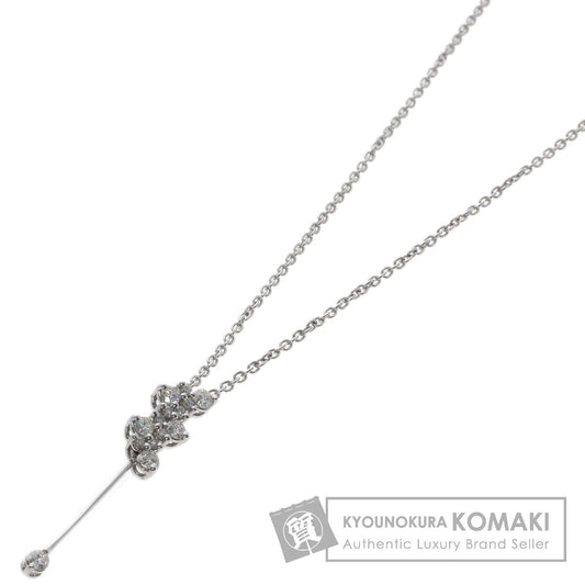 STAR JEWELRY Diamond Necklace K18 White Gold Ladies [Used]