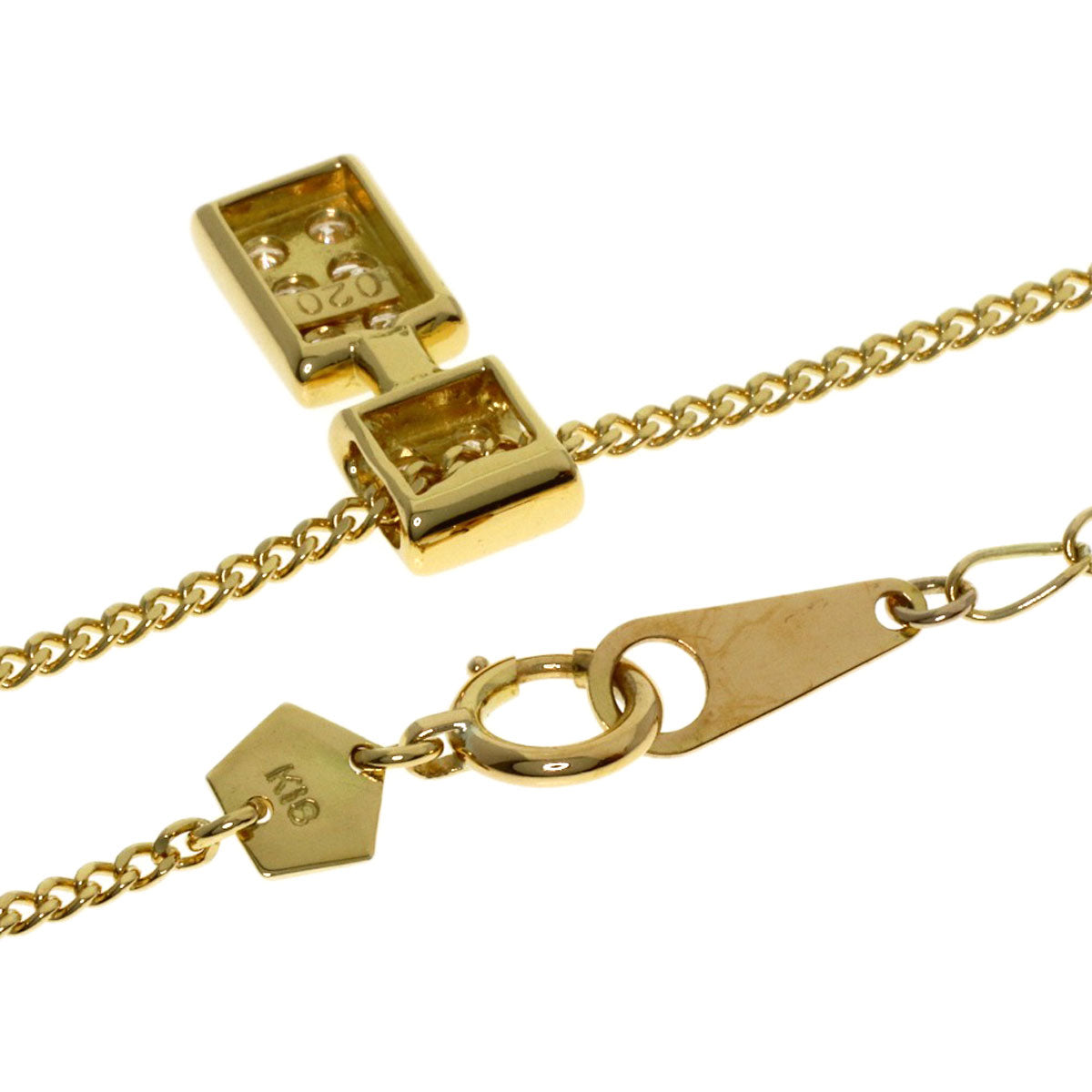 star sand Diamond Necklace K18 Yellow Gold Ladies [Used]