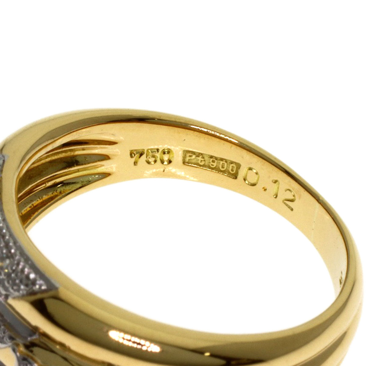 CELINE Diamond Ring K18 Yellow Gold PT900Ladies [Used]