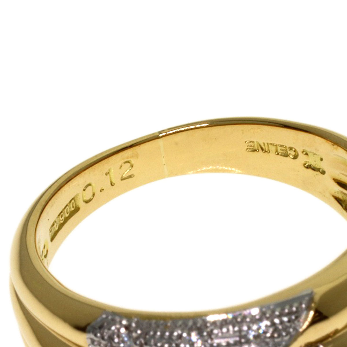 CELINE Diamond Ring K18 Yellow Gold PT900Ladies [Used]
