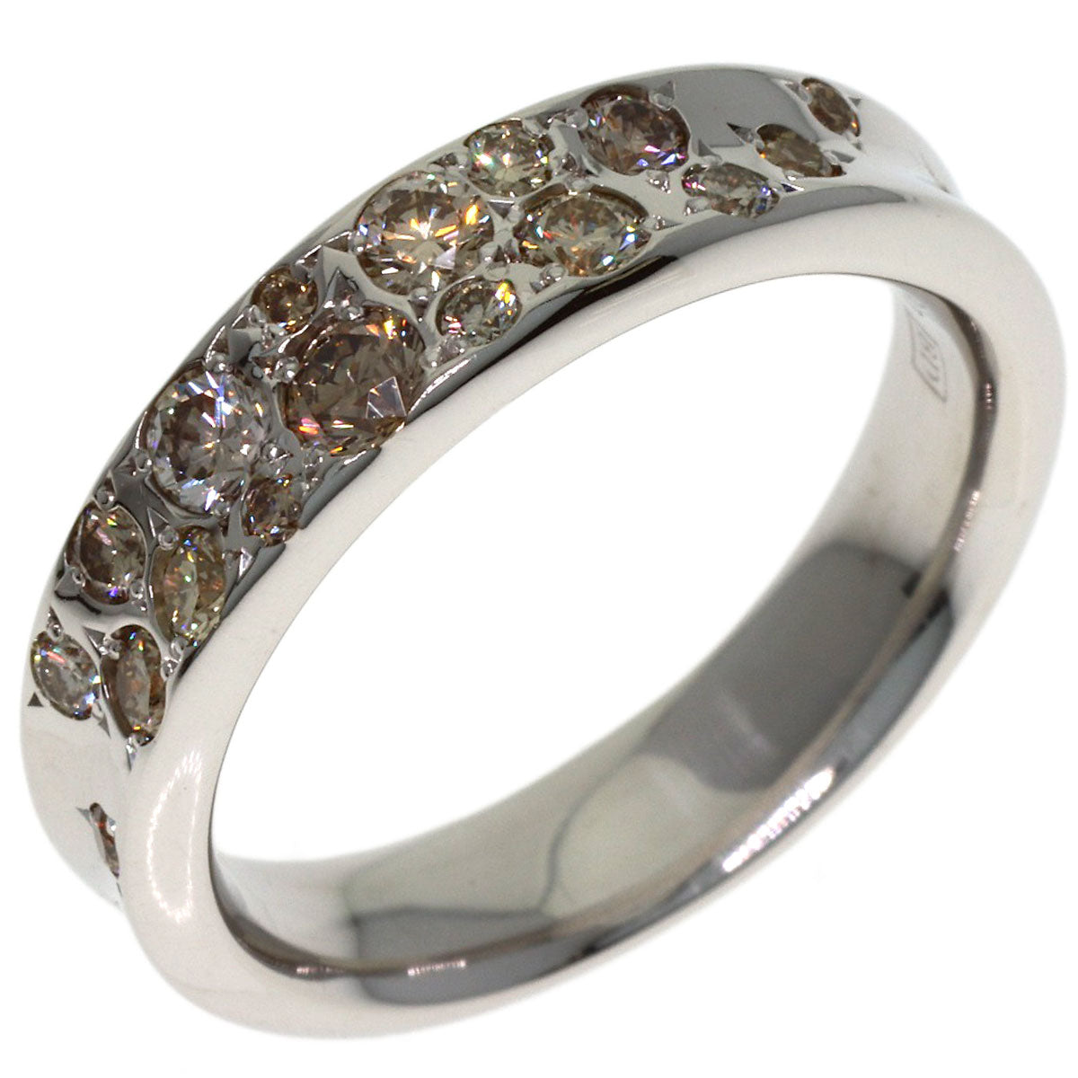 Kashikey Melange Brown Diamond Ring K18 White Gold Ladies [Used]