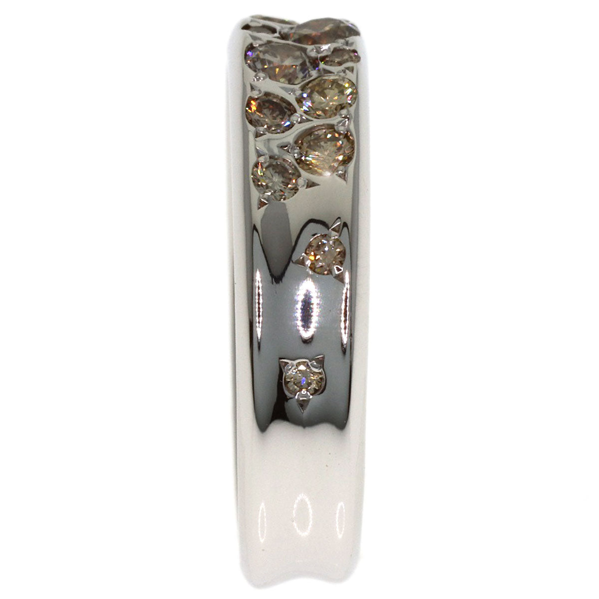 Kashikey Melange Brown Diamond Ring K18 White Gold Ladies [Used]