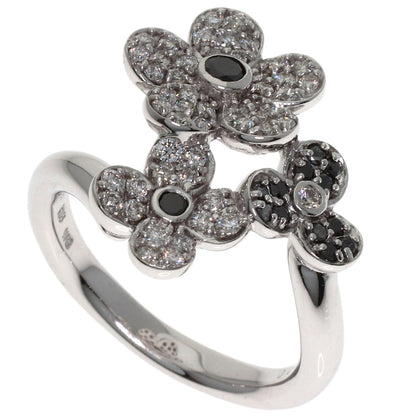 Ponte Vecchio Flower motif Diamond Ring K18 White Gold Ladies [Used]