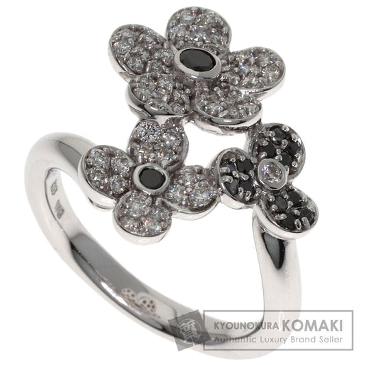 Ponte Vecchio Flower motif Diamond Ring K18 White Gold Ladies [Used]