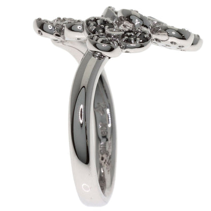 Ponte Vecchio Flower motif Diamond Ring K18 White Gold Ladies [Used]