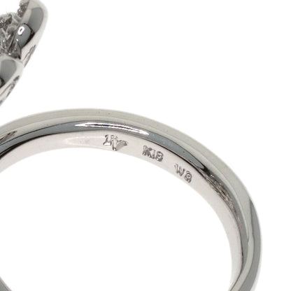 Ponte Vecchio Flower motif Diamond Ring K18 White Gold Ladies [Used]