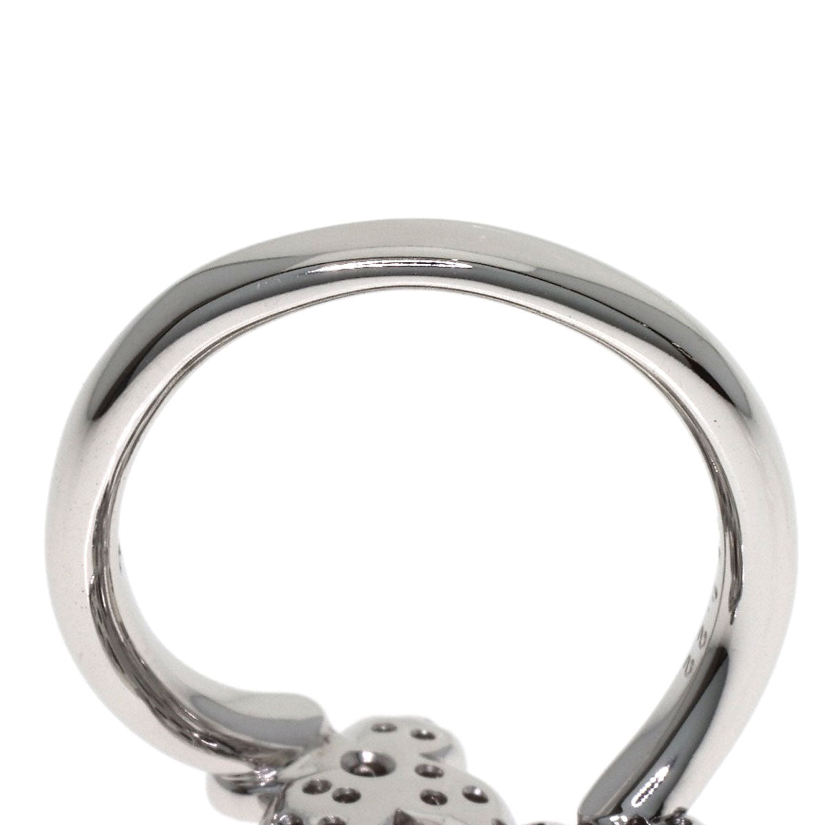 Ponte Vecchio Flower motif Diamond Ring K18 White Gold Ladies [Used]