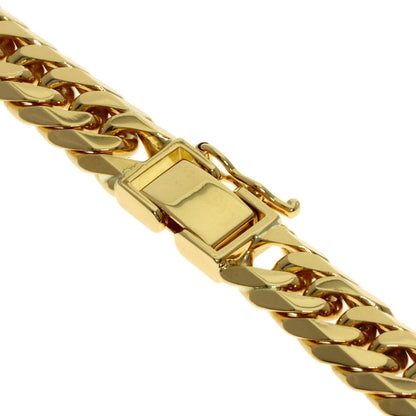 Curb chain Kihei W 6 side 19.7 " Necklace K18 Yellow Gold 100.1g　mens
