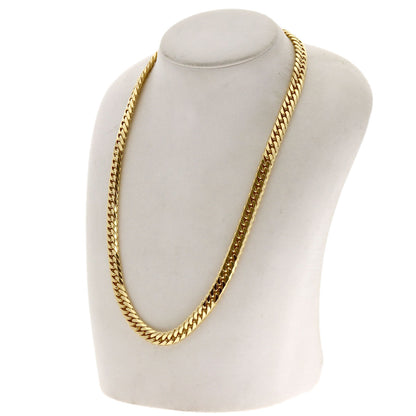 Curb chain Kihei W 6 side 19.7 " Necklace K18 Yellow Gold 100.1g　mens