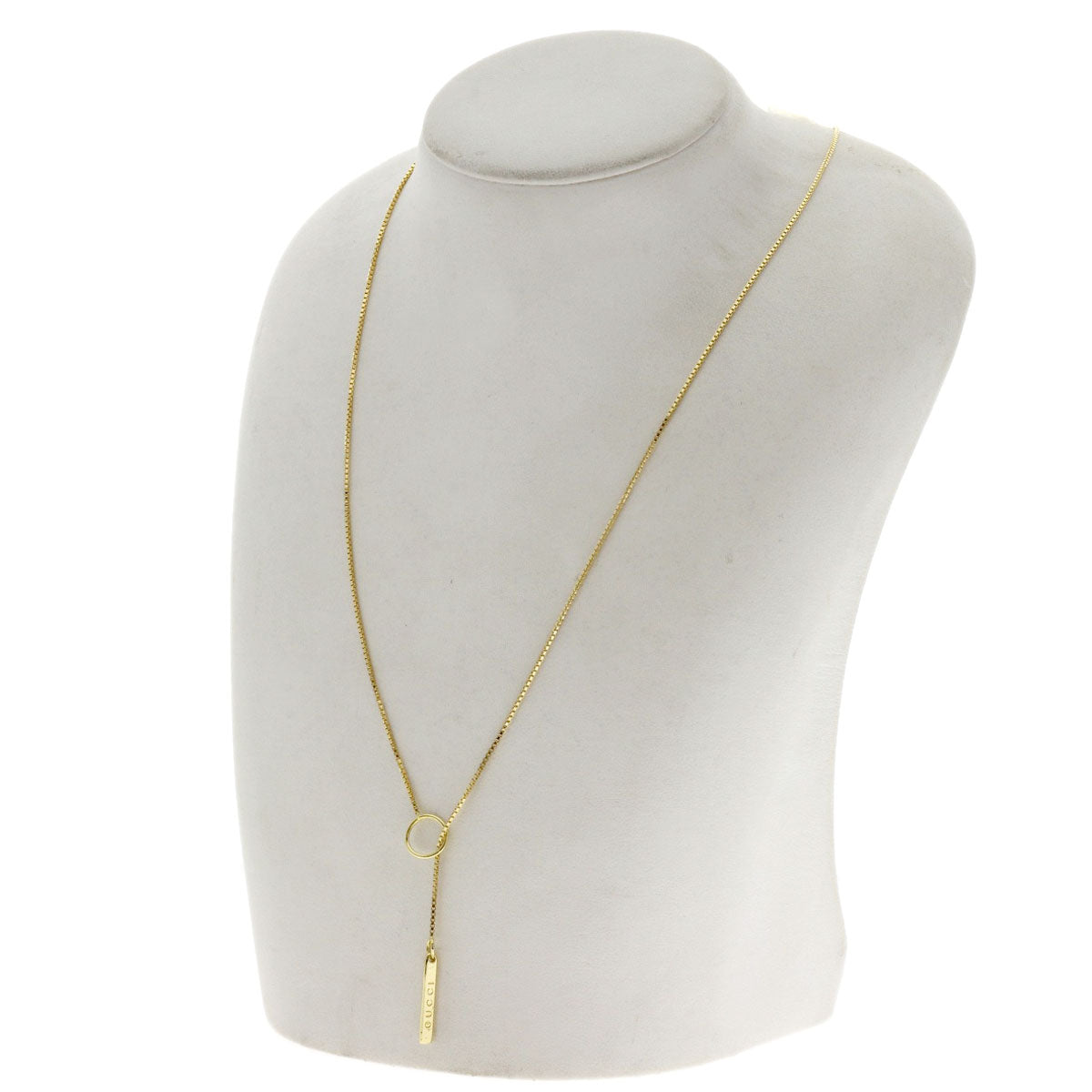 GUCCI lariat Necklace K18 Yellow Gold Ladies [Used]