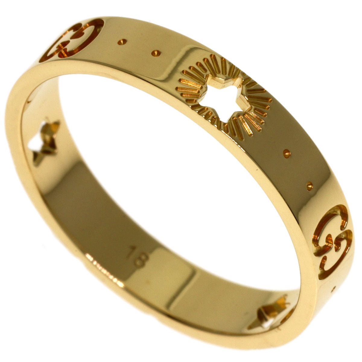 GUCCI Icon # 18 Ring K18 Yellow Gold Ladies [Used]