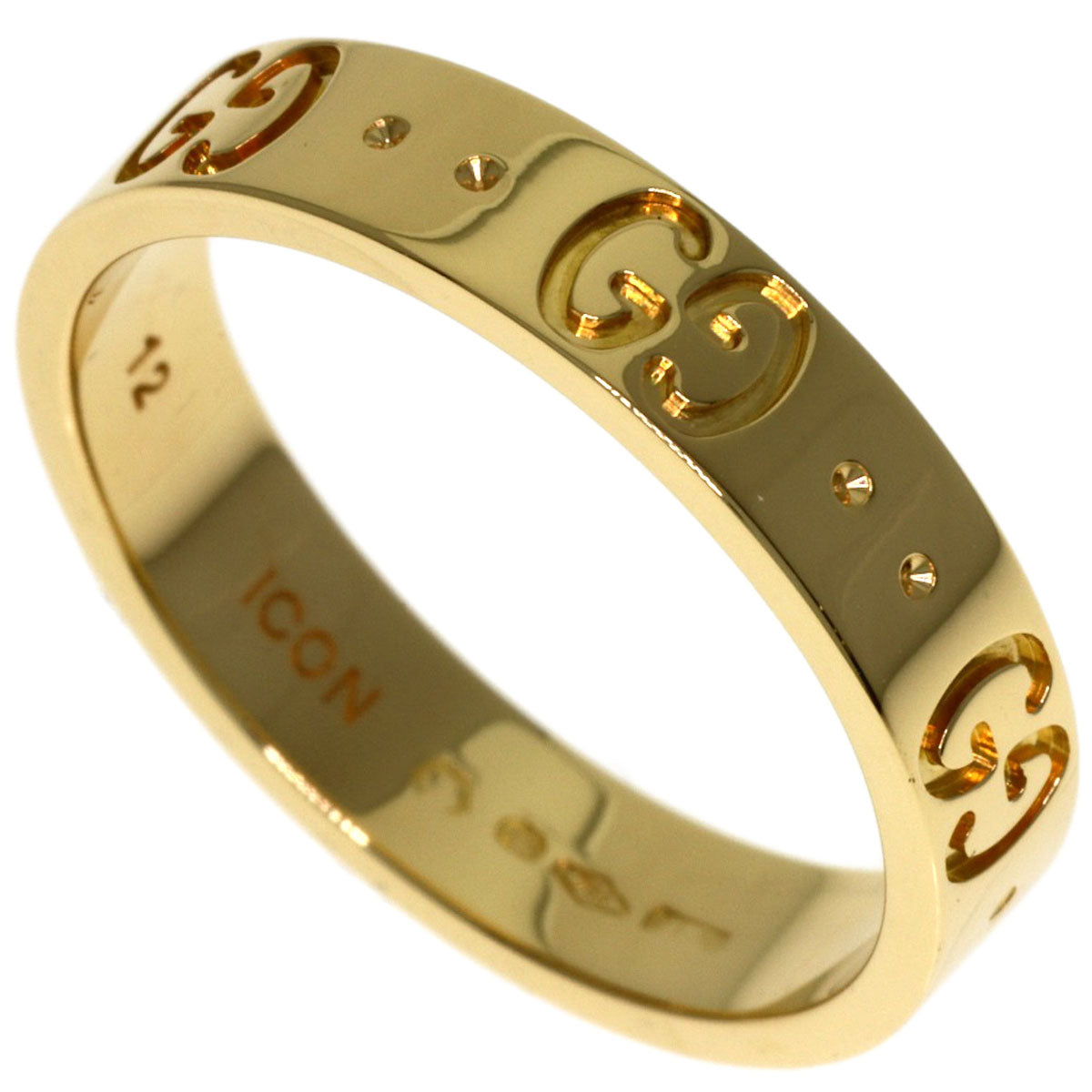 GUCCI Icon # 12 Ring K18 Yellow Gold Ladies [Used]