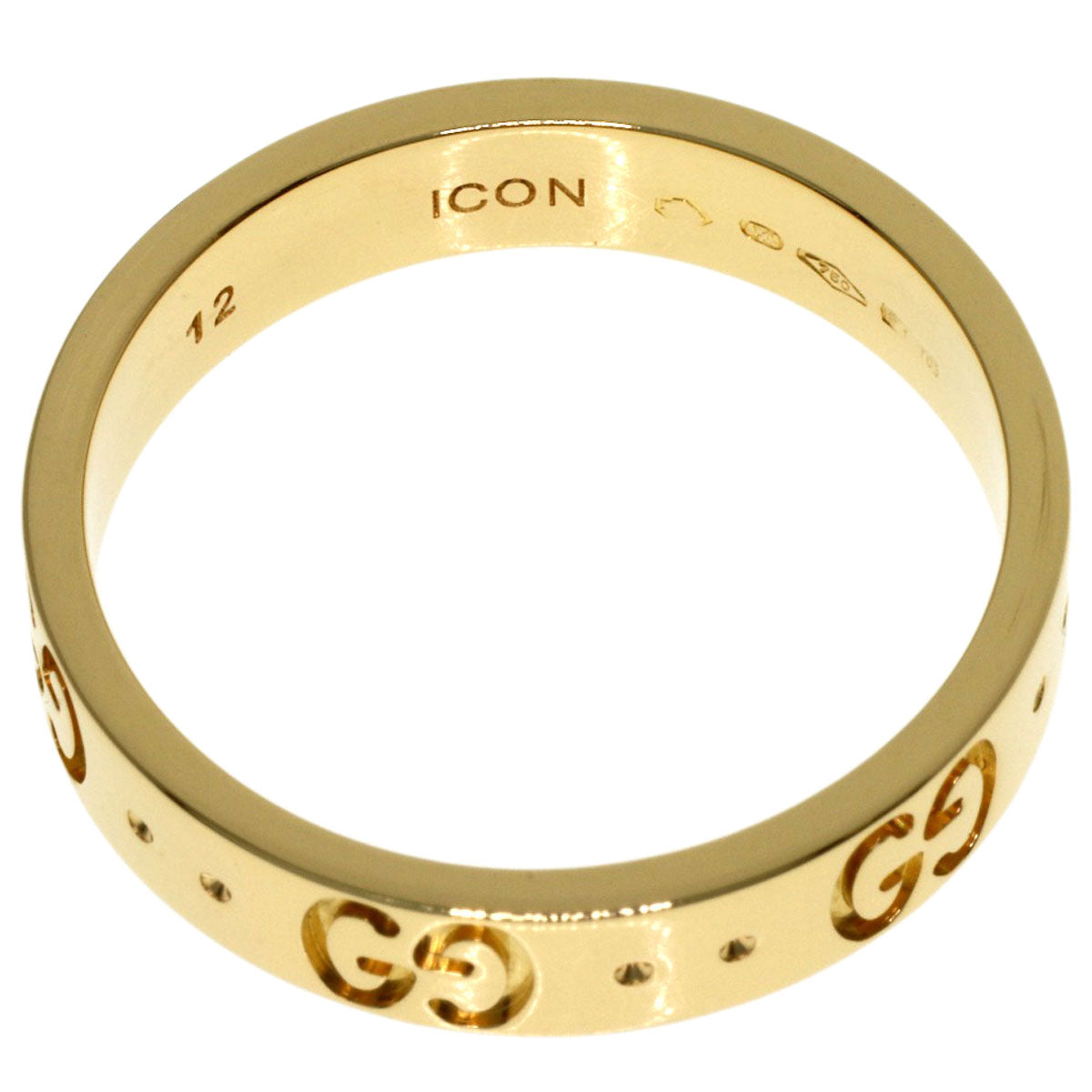 GUCCI Icon # 12 Ring K18 Yellow Gold Ladies [Used]