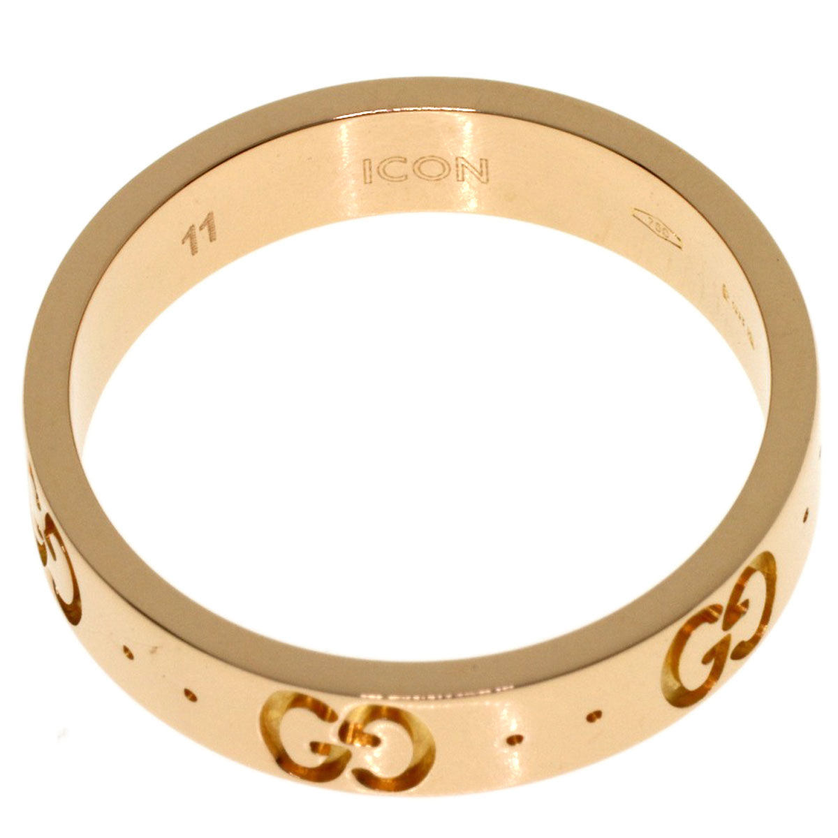 GUCCI Icon # 11 Ring K18 Pink Gold Ladies [Used]