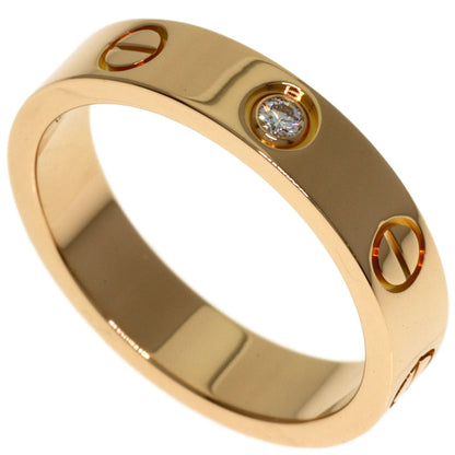 CARTIER mini love ring 1P Diamond #49 Ring K18 Pink Gold Ladies [Used]