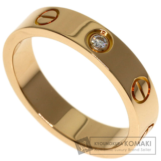 CARTIER mini love ring 1P Diamond #49 Ring K18 Pink Gold Ladies [Used]