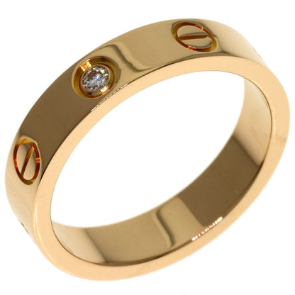 CARTIER mini love ring 1P Diamond #49 Ring K18 Pink Gold Ladies [Used]