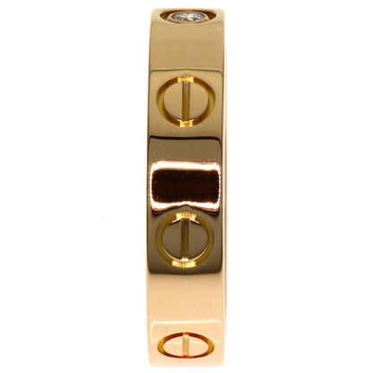 CARTIER mini love ring 1P Diamond #49 Ring K18 Pink Gold Ladies [Used]