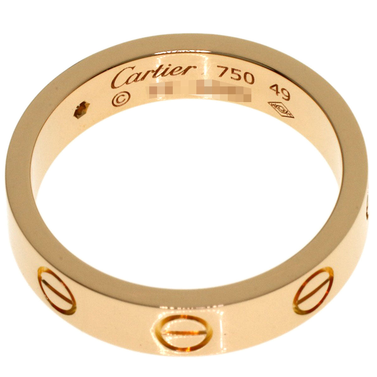CARTIER mini love ring 1P Diamond #49 Ring K18 Pink Gold Ladies [Used]