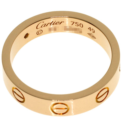 CARTIER mini love ring 1P Diamond #49 Ring K18 Pink Gold Ladies [Used]