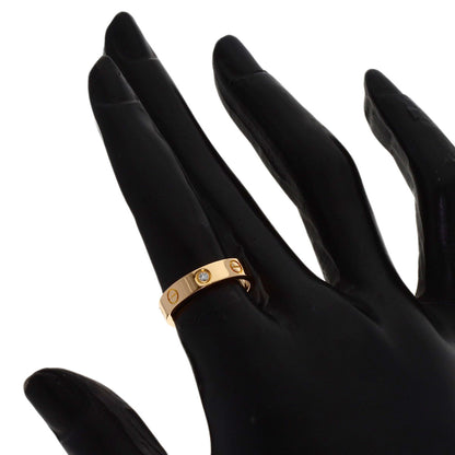 CARTIER mini love ring 1P Diamond #49 Ring K18 Pink Gold Ladies [Used]