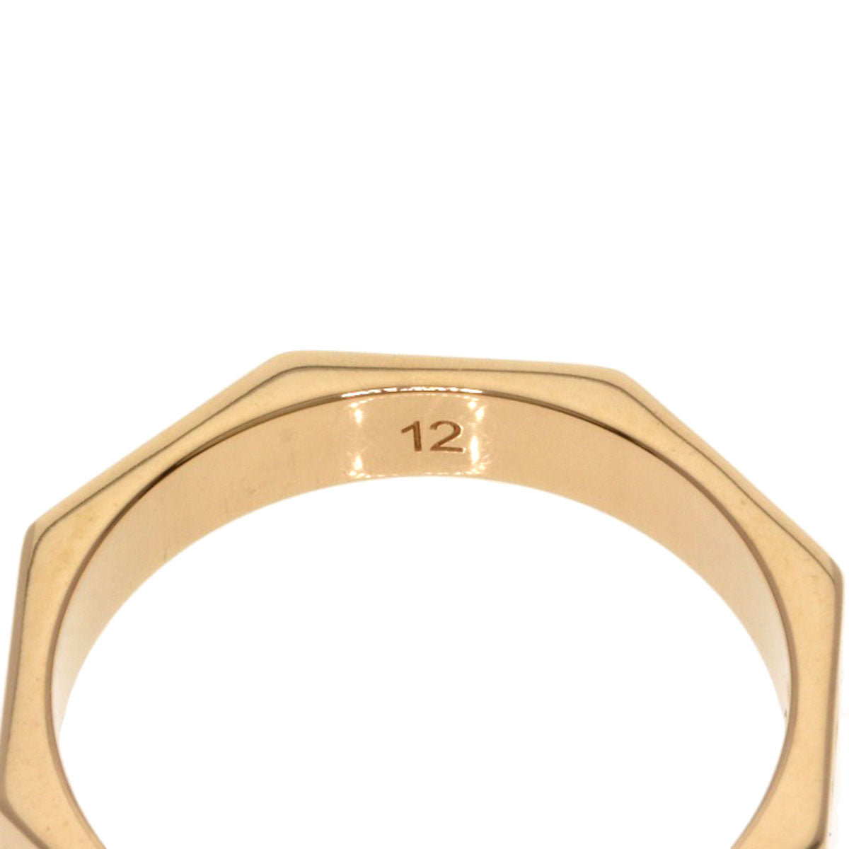 GUCCI Octagon #12 Ring K18 Pink Gold Ladies [Used]