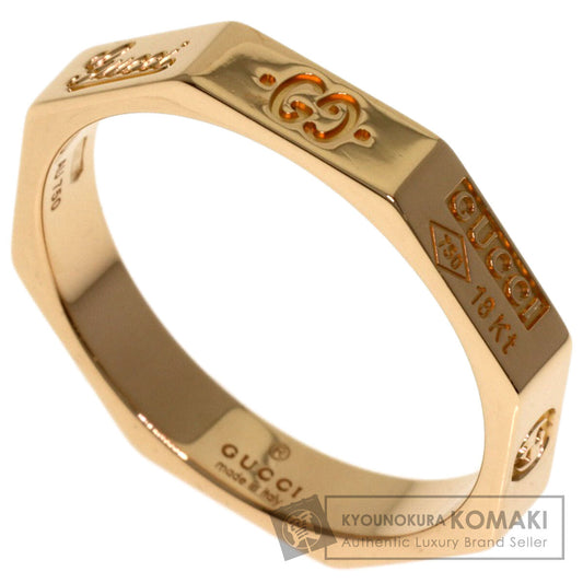 GUCCI Octagon #16 Ring K18 Pink Gold Ladies [Used]