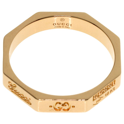GUCCI Octagon #16 Ring K18 Pink Gold Ladies [Used]