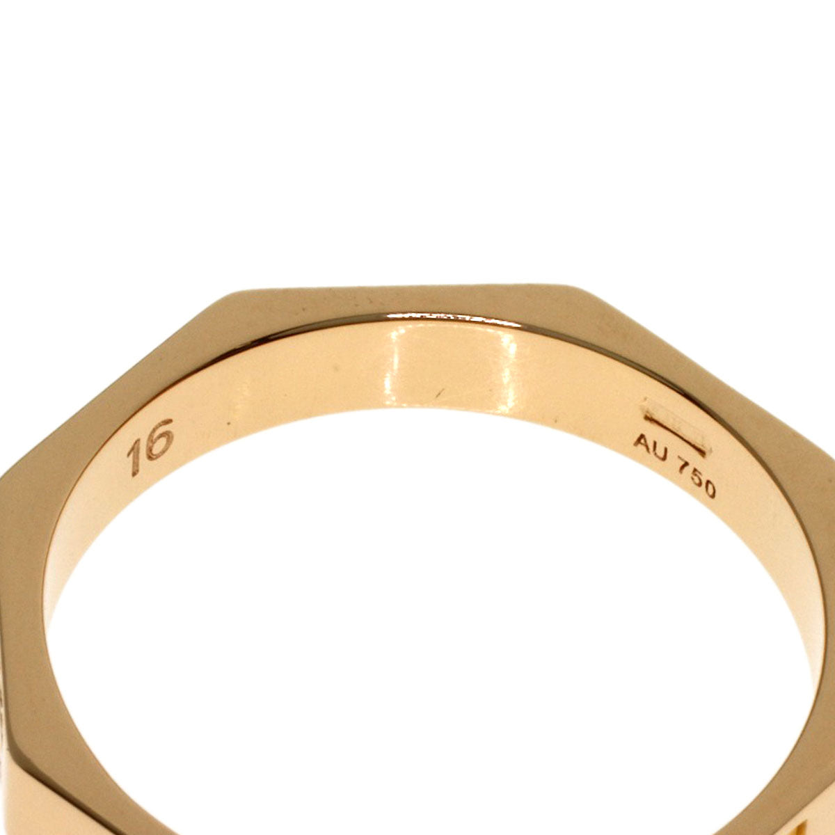 GUCCI Octagon #16 Ring K18 Pink Gold Ladies [Used]