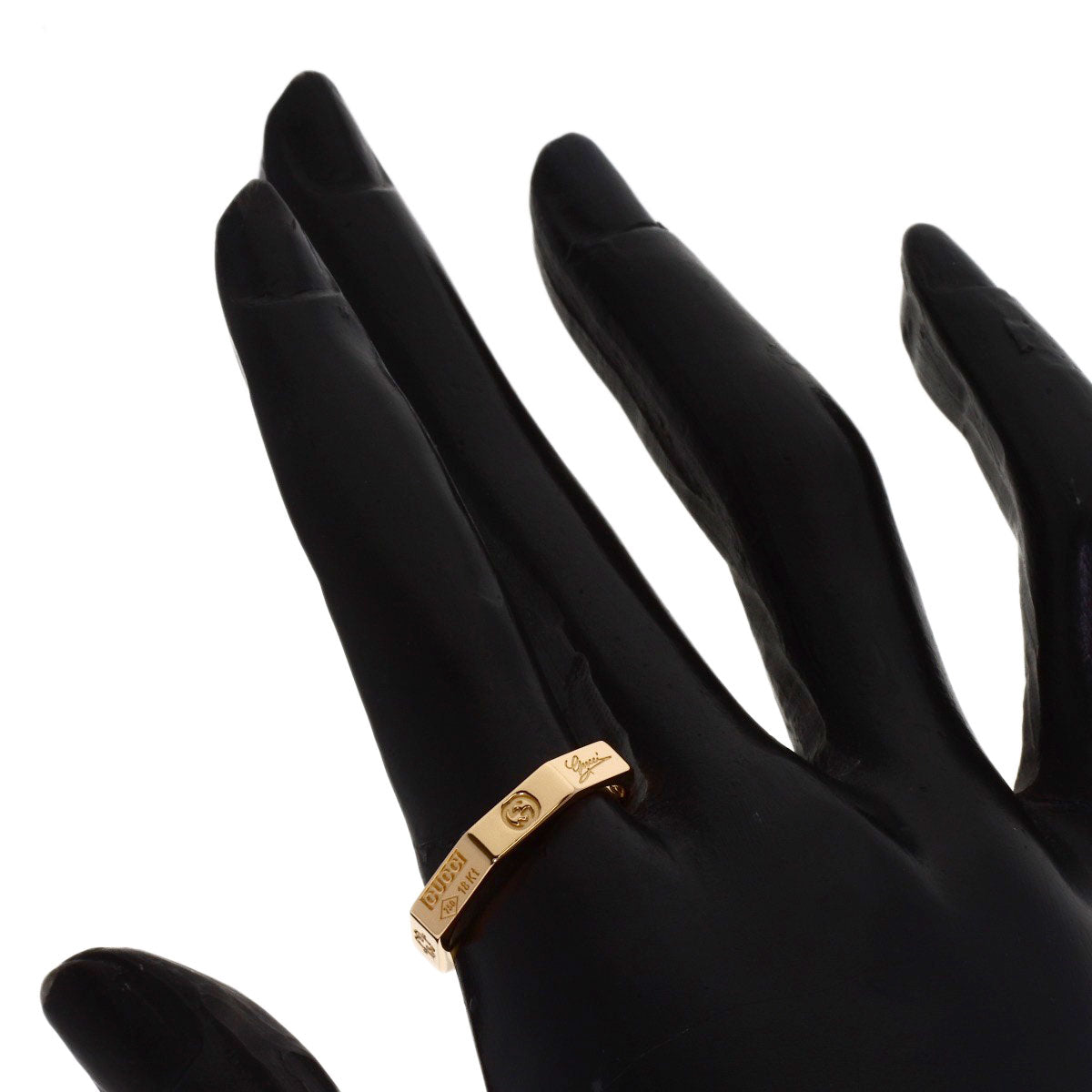 GUCCI Octagon #16 Ring K18 Pink Gold Ladies [Used]
