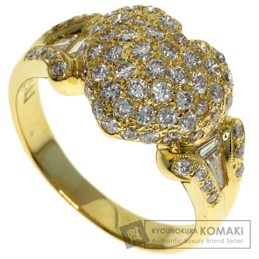 Ponte Vecchio Heart motif Diamond Ring K18 Yellow Gold Ladies [Used]