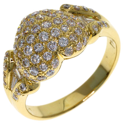 Ponte Vecchio Heart motif Diamond Ring K18 Yellow Gold Ladies [Used]