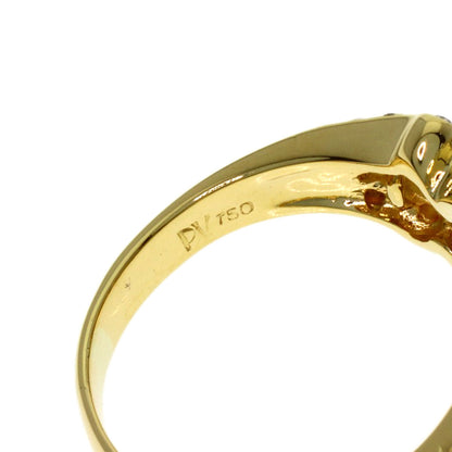 Ponte Vecchio Heart motif Diamond Ring K18 Yellow Gold Ladies [Used]