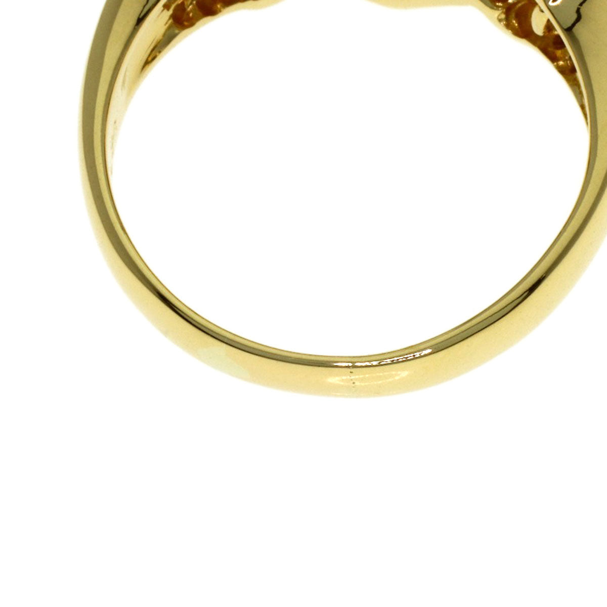 Ponte Vecchio Heart motif Diamond Ring K18 Yellow Gold Ladies [Used]