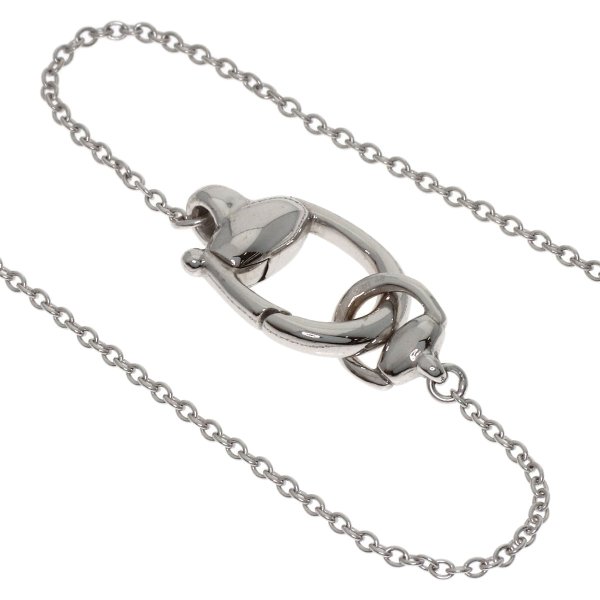 GUCCI Horsebit Necklace K18 White Gold Ladies [Used]