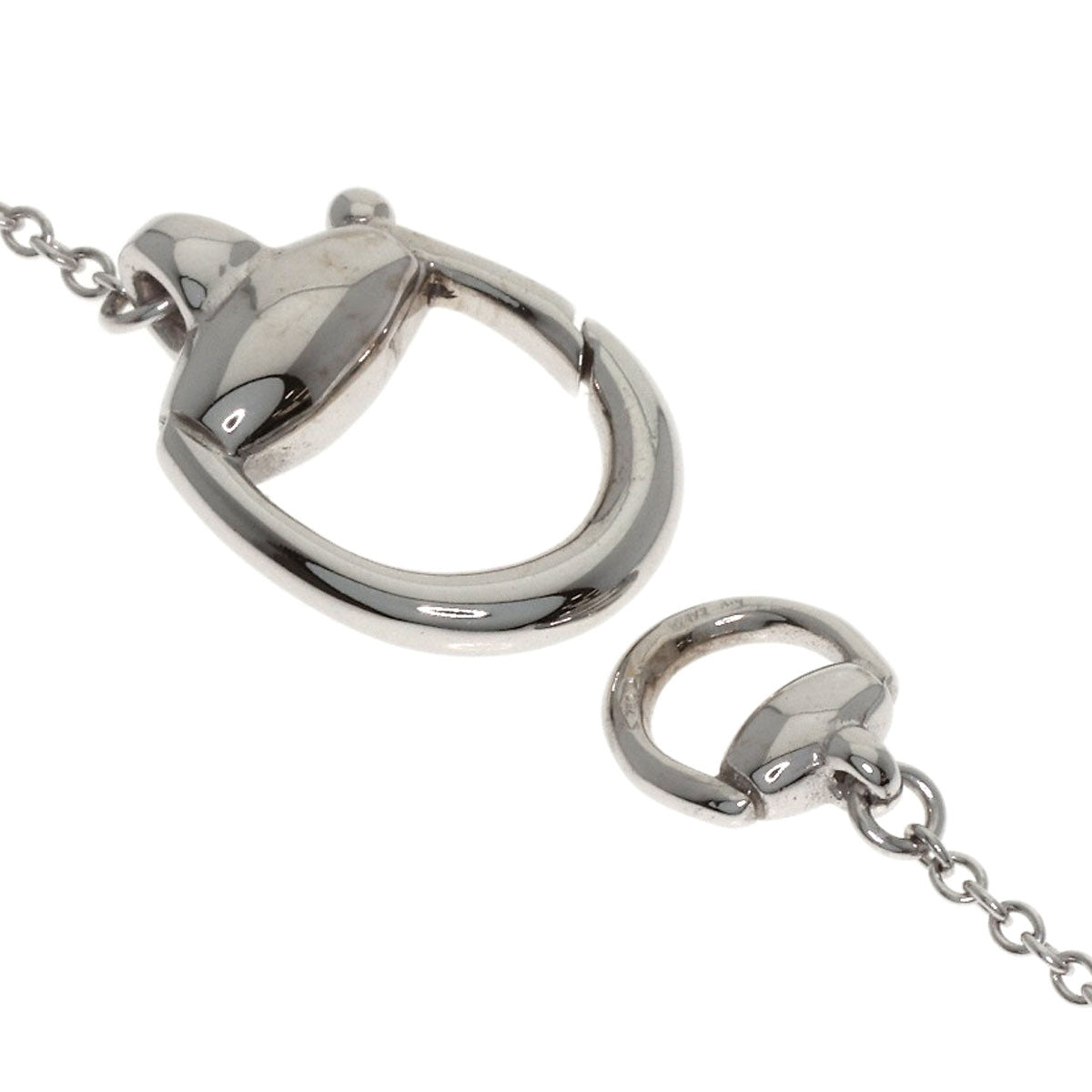 GUCCI Horsebit Necklace K18 White Gold Ladies [Used]