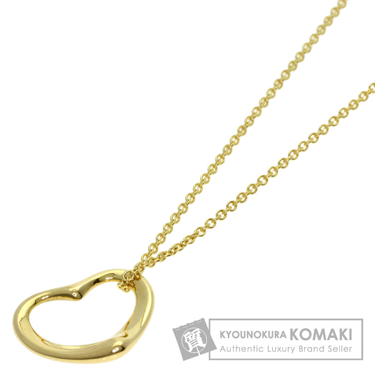 TIFFANY&Co. Open heart Necklace K18 Yellow Gold Ladies [Used]