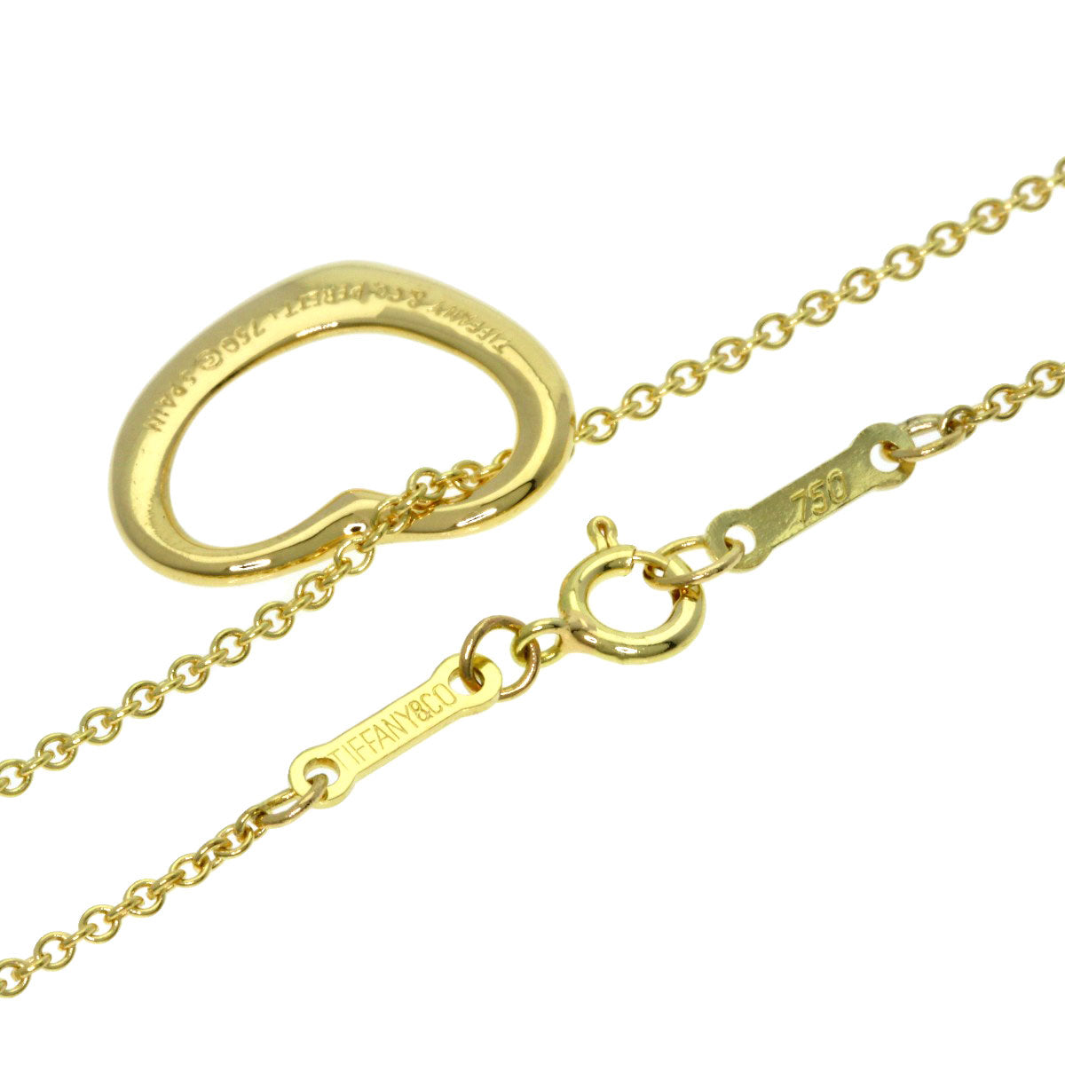 TIFFANY&Co. Open heart Necklace K18 Yellow Gold Ladies [Used]