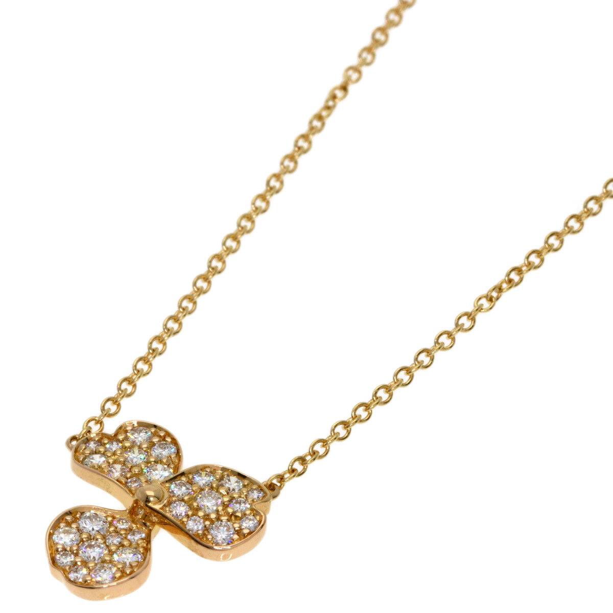 TIFFANY&Co. Paper flower diamond Necklace K18 Pink Gold Ladies [Used]