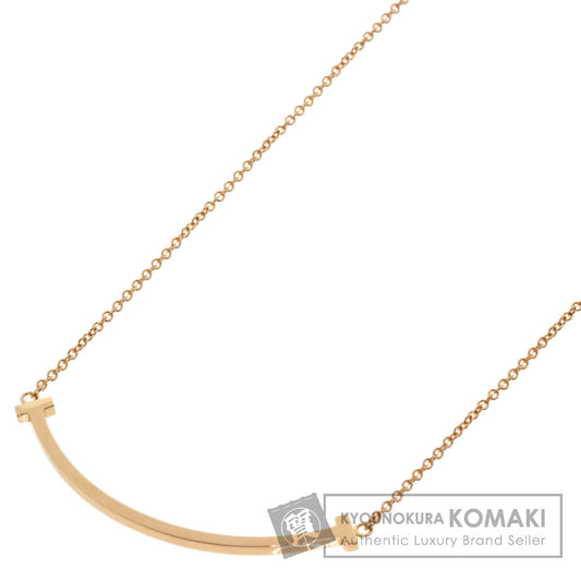 TIFFANY&Co. T smile small Necklace K18 Pink Gold Ladies [Used]
