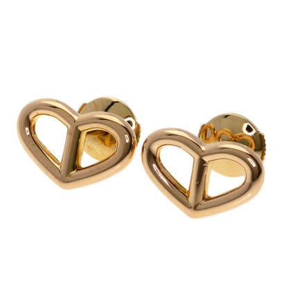 HERMES Shane Dunkle Heart earring K18 Pink Gold Ladies [Used]