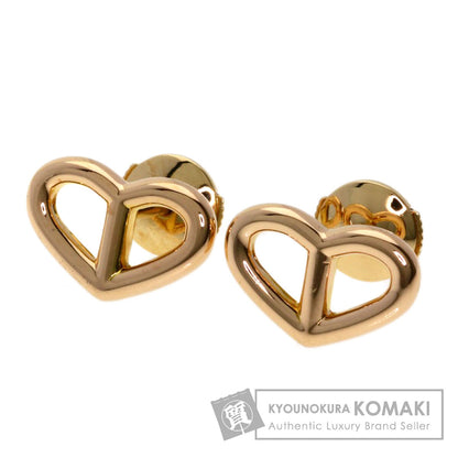 HERMES Shane Dunkle Heart earring K18 Pink Gold Ladies [Used]