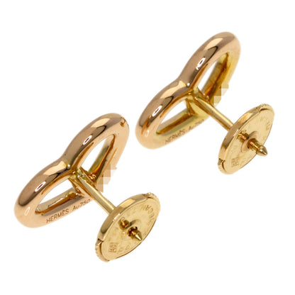 HERMES Shane Dunkle Heart earring K18 Pink Gold Ladies [Used]