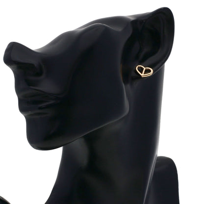 HERMES Shane Dunkle Heart earring K18 Pink Gold Ladies [Used]