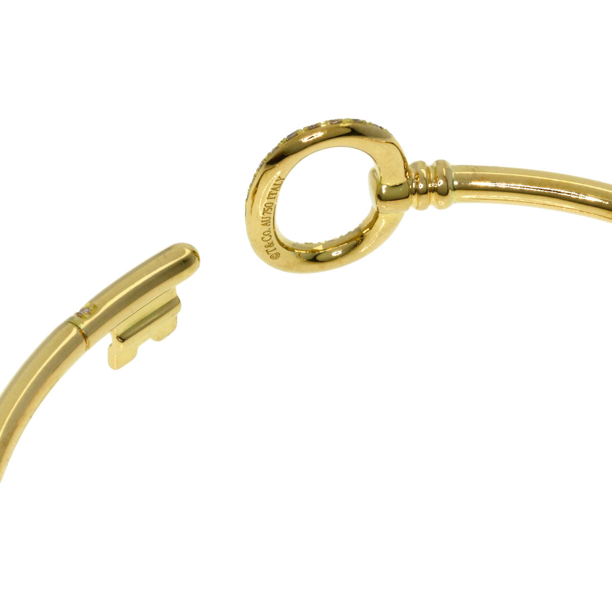 TIFFANY&Co. Oval Key Wire Bracelet K18 Yellow Gold Ladies [Used]
