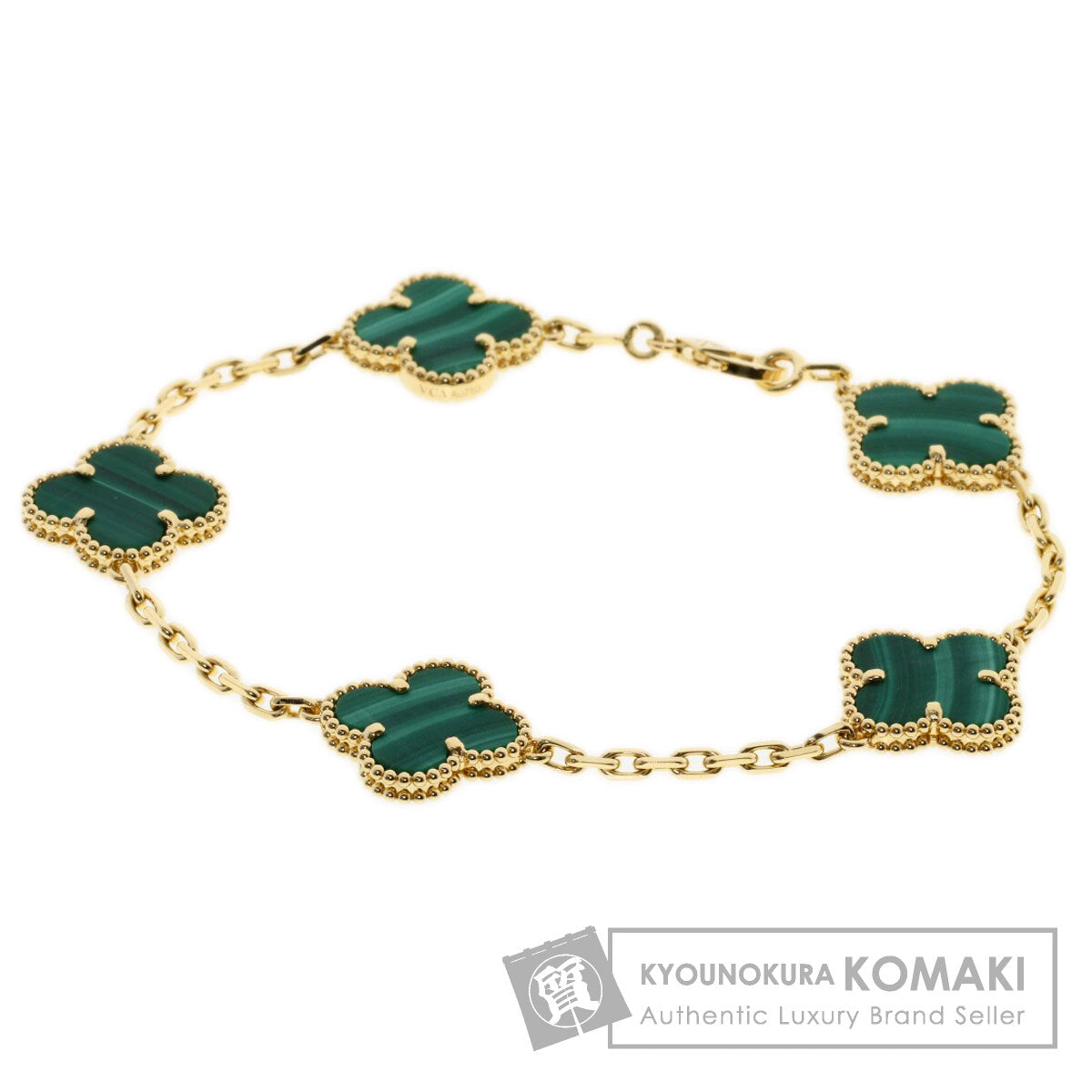 Van Cleef & Arpels Vintage Alhambra Malachite Bracelet K18 Yellow Gold Ladies [Used]
