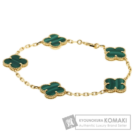 Van Cleef & Arpels Vintage Alhambra Malachite Bracelet K18 Yellow Gold Ladies [Used]