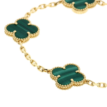 Van Cleef & Arpels Vintage Alhambra Malachite Bracelet K18 Yellow Gold Ladies [Used]