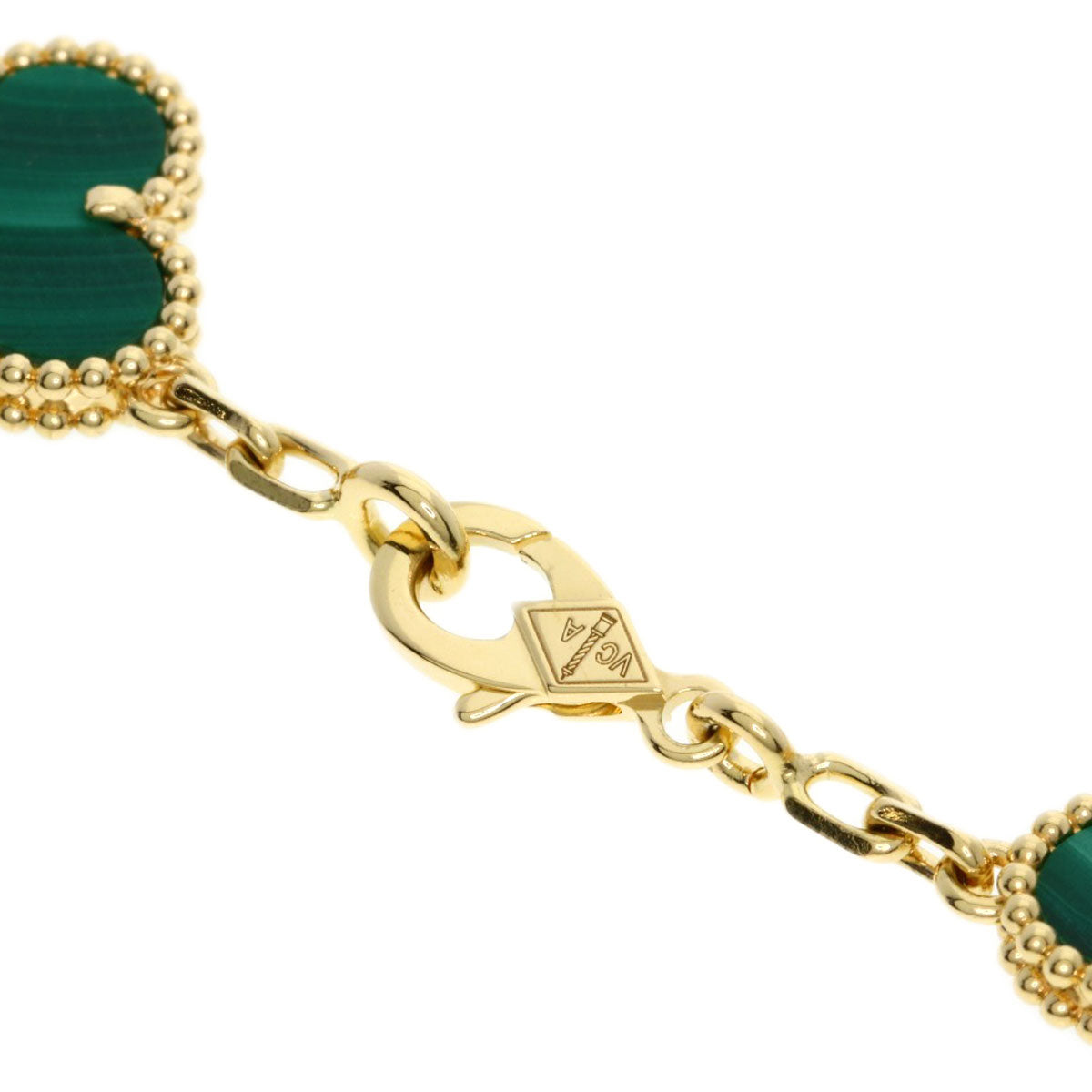 Van Cleef & Arpels Vintage Alhambra Malachite Bracelet K18 Yellow Gold Ladies [Used]