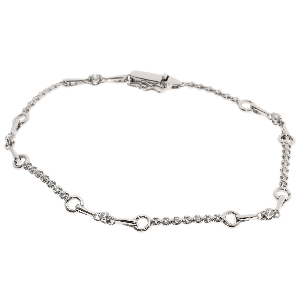 De Beers LINE Diamond Bracelet Platinum PT900 Ladies [Used]